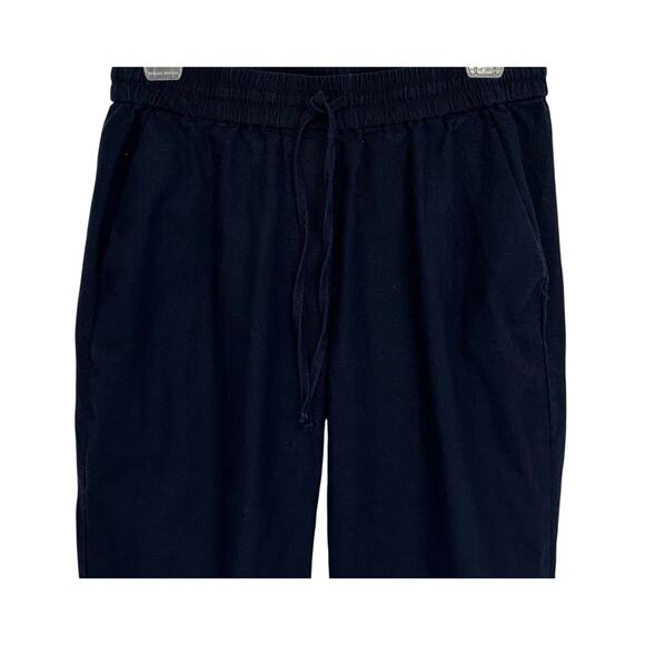 J. Crew Linen Cotton Drawstring Pant Navy Blue H5607 Size 4 - Picture 3 of 10